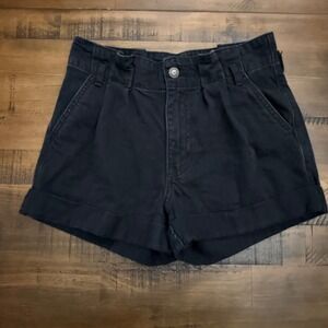 Hollister women's paper bag shorts, black, cuffed size 1/25